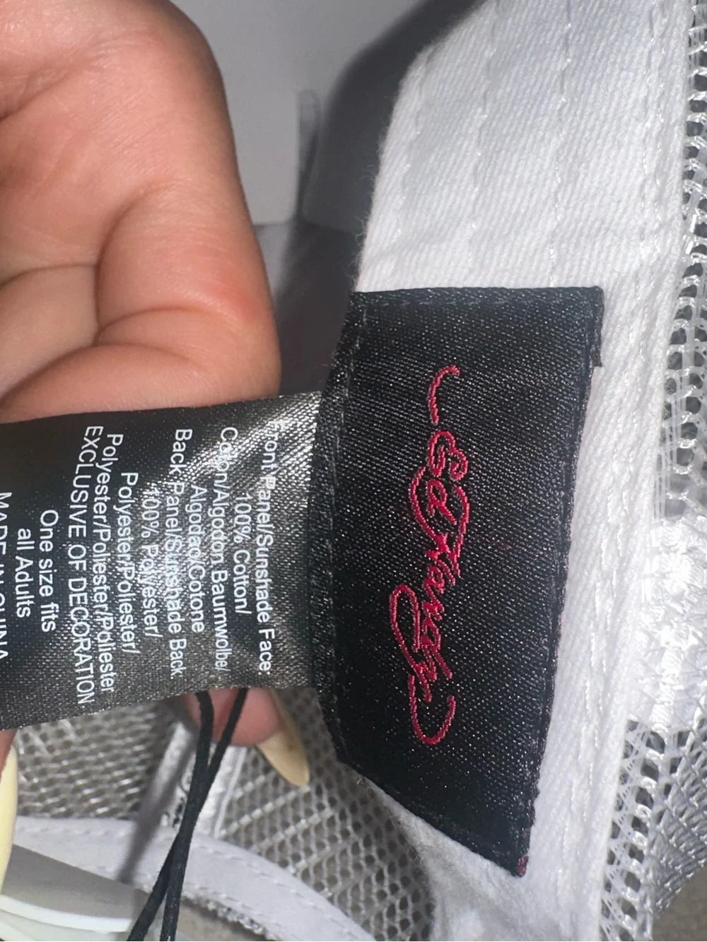 Ed Hardy Pink and White Rhinestone Skull Floral Trucker Hat